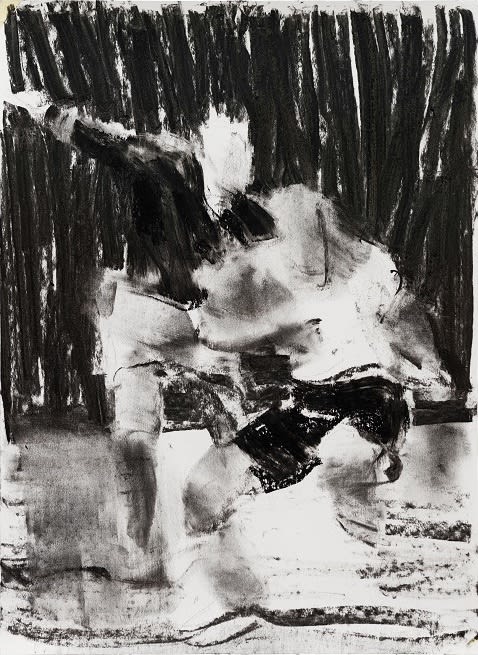 SEBASTIAN HOSU - "ACTION! ATTENTION!" - 2017 - CHARCOAL ON PAPER - 41 X 53 CM