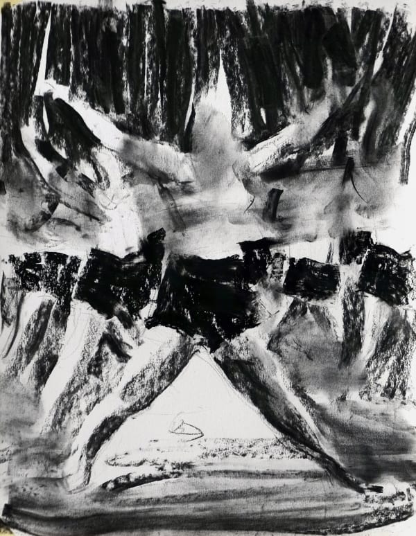 SEBASTIAN HOSU - "ACTION! ATTENTION!" SERIES - 2017 - CHARCOAL ON PAPER - 54 X 44 CM