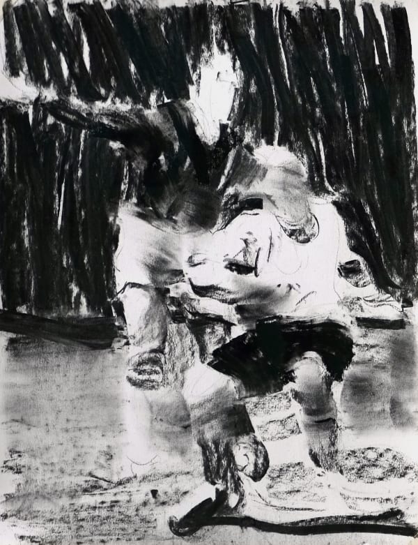 SEBASTIAN HOSU - "ACTION! ATTENTION!" SERIES - 2017 - CHARCOAL ON PAPER - 54 X 44 CM