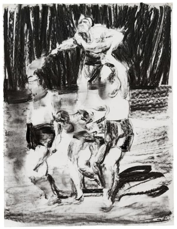 SEBASTIAN HOSU - CREATIVE SPACE - 2017 - CHARCOAL ON PAPER - 70,5 X 55 CM