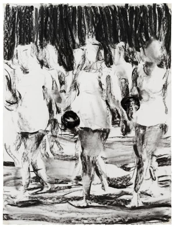 SEBASTIAN HOSU - LIGHT SHOW - 2017 - CHARCOAL ON PAPER - 70,5 X 55 CM