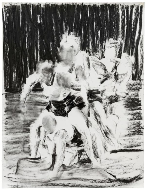 SEBASTIAN HOSU - LOVELY PEOPLE- 2017 - CHARCOAL ON PAPER - 70,5 X 55 CM