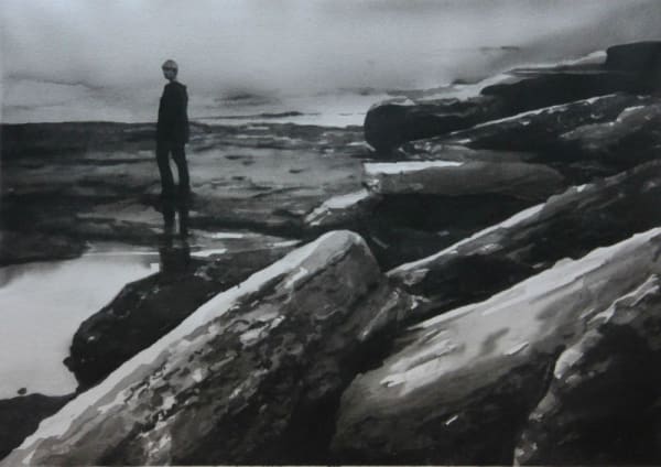 RADENKO MILAK - PERSONA (INGMAR BERGMAN, 1966) - 2015 - WATERCOLOR ON PAPER -36 X 50 CM