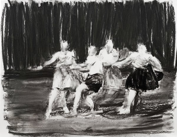SEBASTIAN HOSU - PLAYGROUND SERIES - 2017 - CHARCOAL ON PAPER - 93 X 117 CM