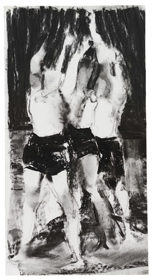 SEBASTIAN HOSU - SAME MOVEMENT - 2017 - CHARCOAL ON PAPER - 58,5 X 37,5 CM