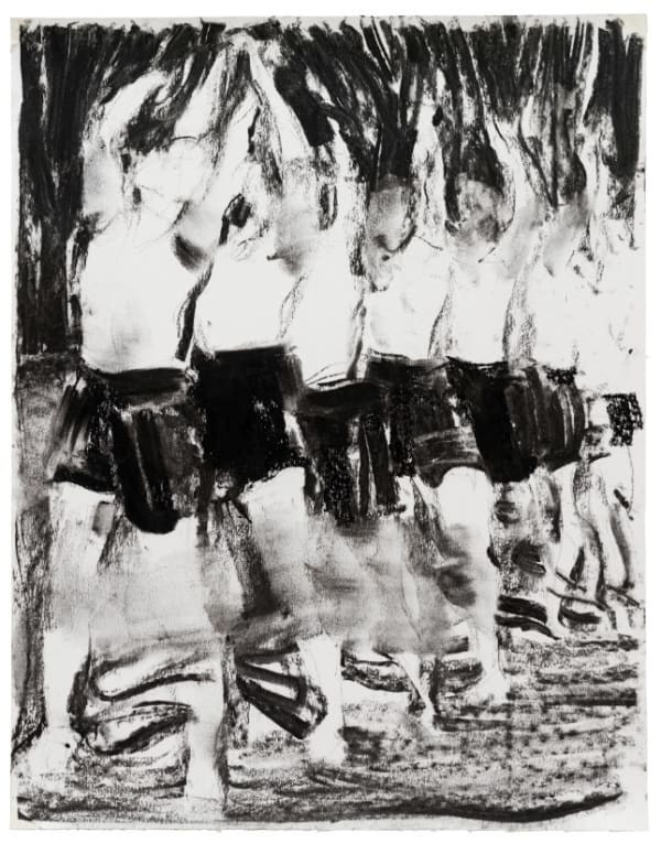 SEBASTIAN HOSU - SAME MOVEMENT - 2017 - CHARCOAL ON PAPER - 53 X 43 CM