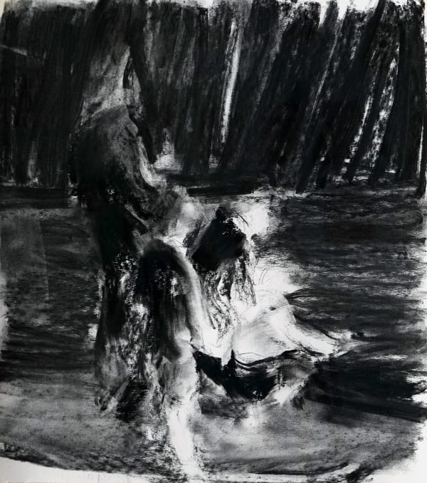 SEBASTIAN HOSU - UNTITLED - 2017 - CHARCOAL ON PAPER - 54 X 49 CM