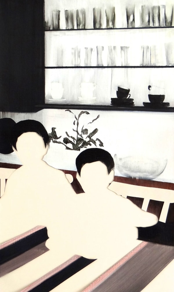 NATALIA OSSEF - YARN - 2016 - COLLAGE AND OIL ON CANVAS - 49,5 X 29,5 CM