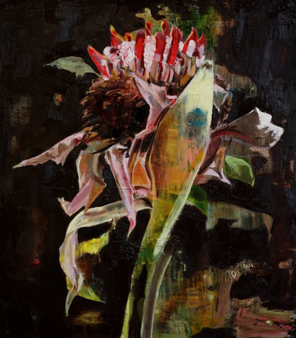 ANNA BITTERSOHL - FIND OUT LOUD I - 2016 - OIL ON CANVAS - 80 X 70 CM