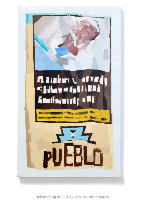 LUCA GRIMALDI - TOBACCO BAG NR. 2 - 2017 - OIL ON CANVAS - 60 X 100 CM