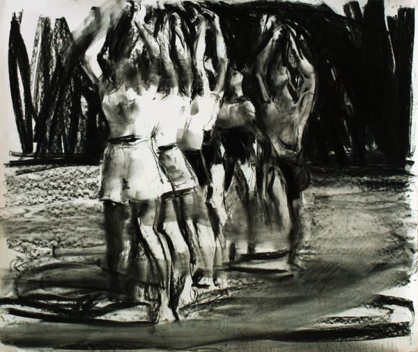 SEBASTIAN HOSU - ACTION! ATTENTION! - 2016 - CHARCOAL ON PAPER - 94 X 107 CM