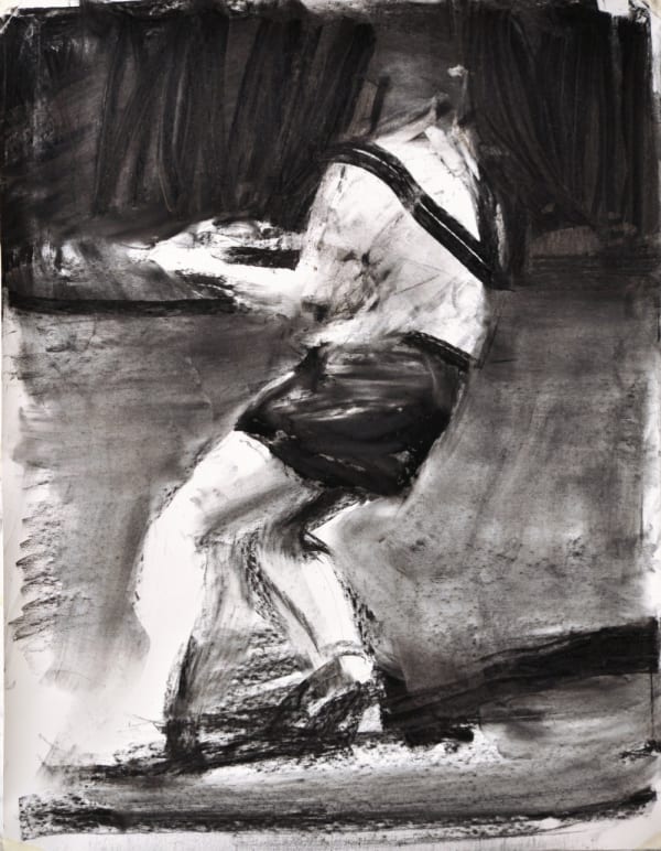 SEBASTIAN HOSU - FROM THE 'OUTSCAPE' SERIES - 2016 - CHARCOAL ON PAPER - 110 X 86 CM