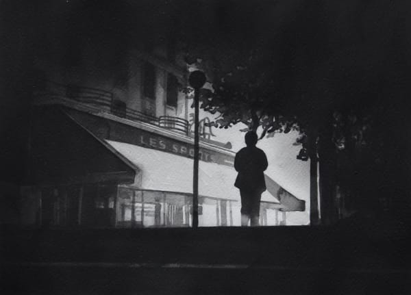 RADENKO MILAK - LA PREMIÈRE NUIT (1958) - 2016 - WATERCOLOR ON PAPER - 26 X 36 CM