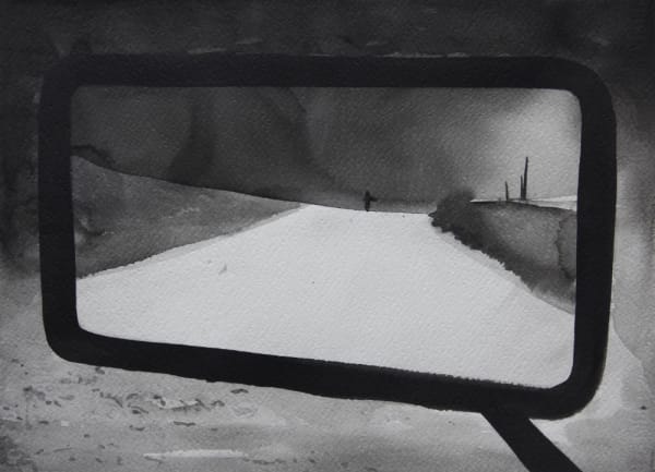 RADENKO MILAK - PAPER MOON (1973) - 2016 - WATERCOLOR ON PAPER - 26 X 36 CM