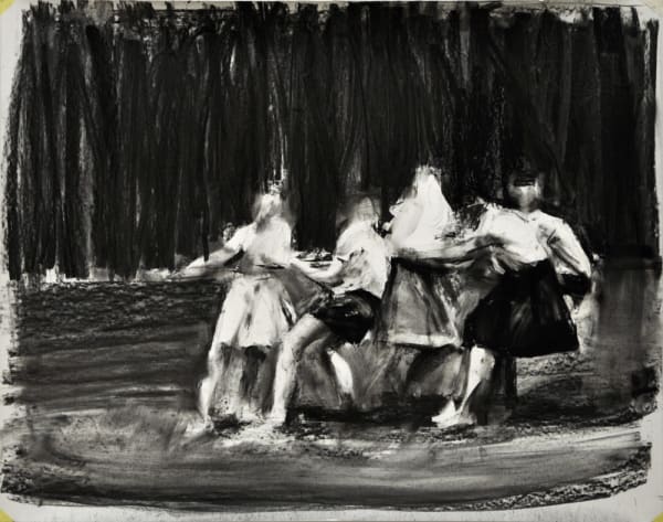 SEBASTIAN HOSU - FROM THE 'PLAYGROUND' SERIES - 2016 - CHARCOAL ON PAPER - 143 X 117 CM