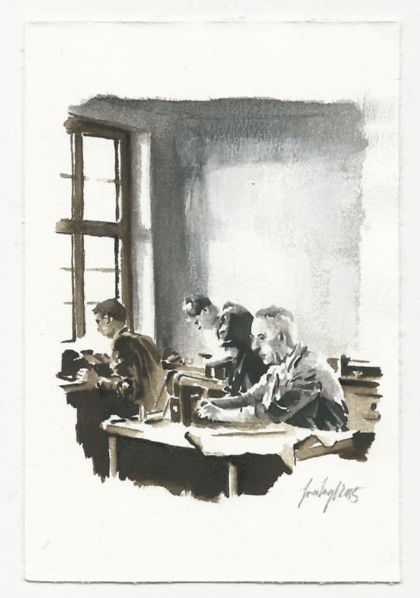 ENRICO FREITAG - REPARATUR - 2015 - WATERCOLOR ON PAPER - 15,5 X 10,5 CM