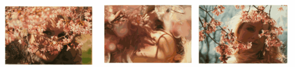 YIGAL OZERI - UNTITLED: TARA (TRIPTYCH) - 2013 - OIL ON PAPER ON WOOD - 22,8 X 114,3 CM