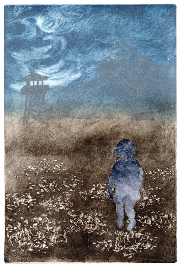 Shari Arai DeBoer Walking on Shells, 2023 LISTEN TO THE AUDIO DESCRIPTION OF THE ARTWORK→