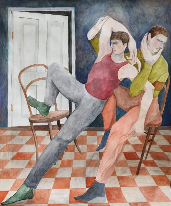 william brickel holding back 2019 watercolour on paper