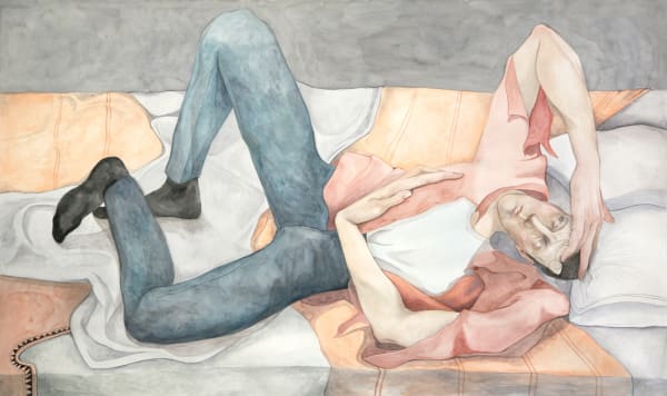 William Brickel Reclining male figure 2019 watercolour on paper
