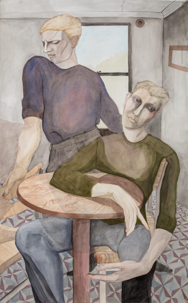 William Brickel, Two waiting figures at a table, 2018