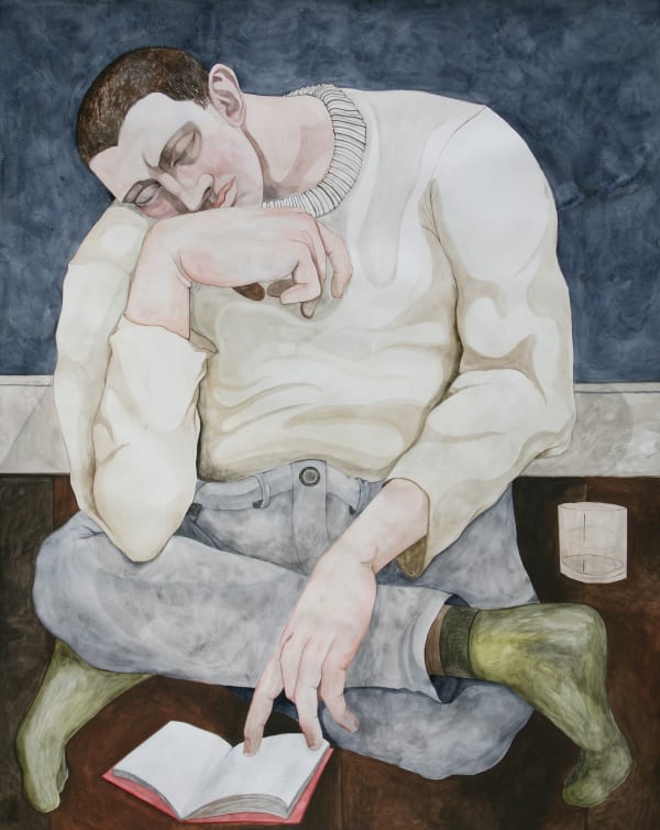 William Brickel thinking of the next 2019 watercolour on paper