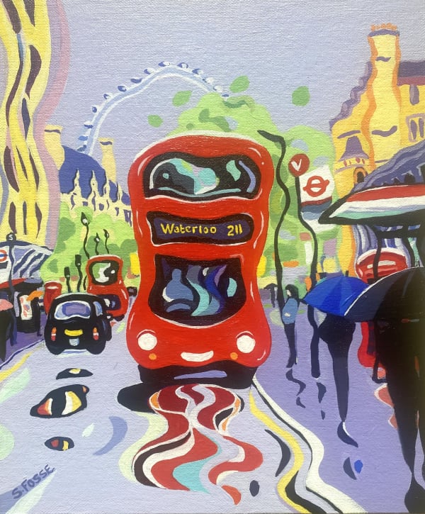 Rainy Reflections, Original Painting , 2022