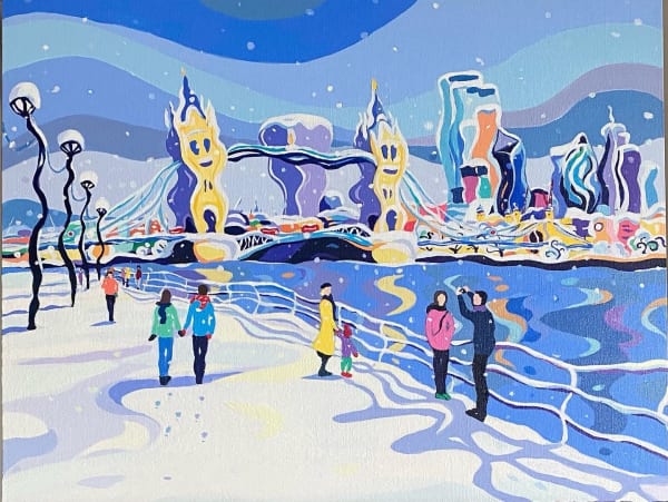 London Snow, Original Painting, 2023