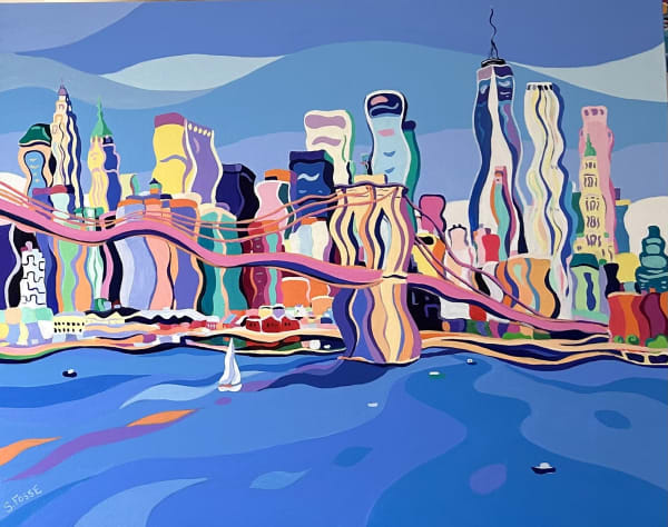 Surreal Bridge Melodies, Original Painting, 2024