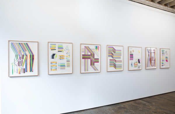 Anna Finlayson, Working Drawings, Bent Stripes, installation view Photo: Lauren Dunn
