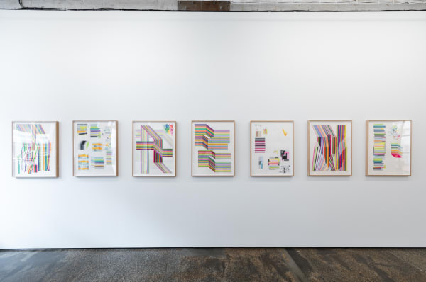 Anna Finlayson, Working Drawings, Bent Stripes, installation view Photo: Lauren Dunn