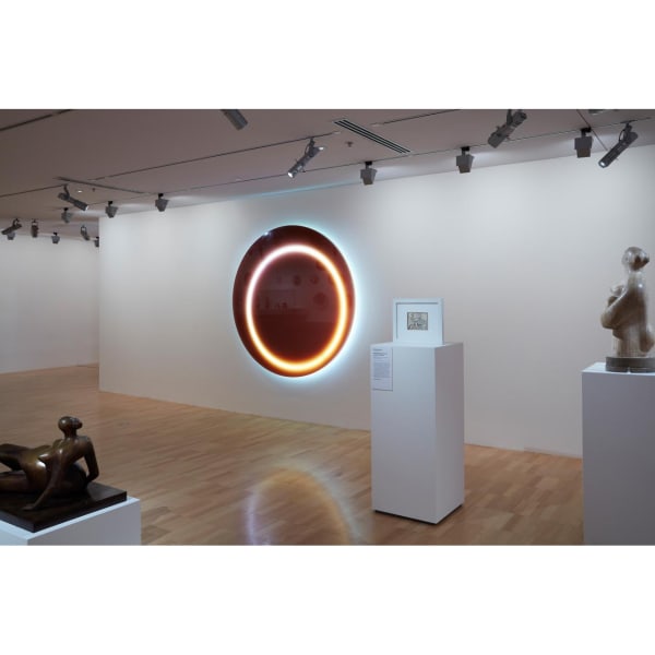 NGV Triennial 2020 installation view of Studio Sabine Marcelis, Rotterdam (manufacturer); Sabine Marcelis (designer) Dawn XXXIII designed 2015, National Gallery of Victoria, Melbourne. Purchased with funds donated by Esther Frenkiel OAM and David Frenkiel, 2019 featuring works from the NGV's Collection © Sabine Marcelis © Françoise Gilot © Henry Moore/DACS, London. Licensed by Copyright Agency, Australia Sydney. Photo: Sean Fennessy