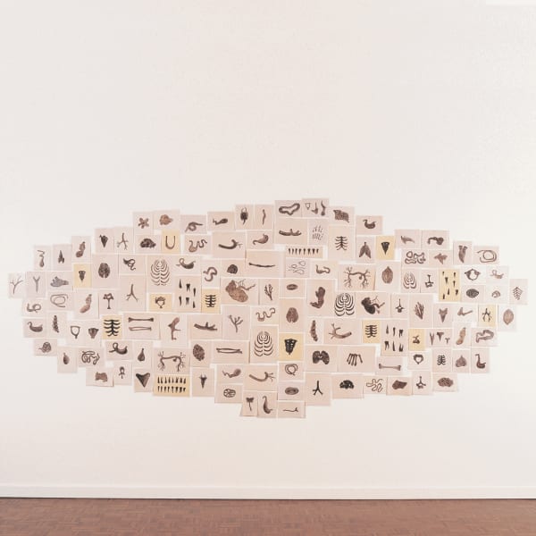 Angela Valamanesh For a long while there were only plants, 1997, Watercolour on paper dipped in wax 176 x 380 cm Photography by: by Michael Kluvanek