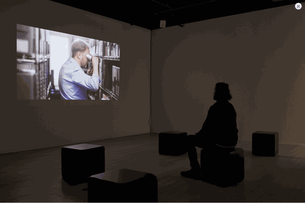 Fernando do Campo, Pishing in the archive, 2021 single channel HD video, CAT Gallery installation view Photo: Rémi Chauvin.