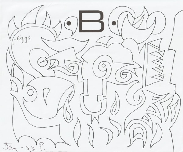 pen and pencil on paper 7 x 8.5 in.