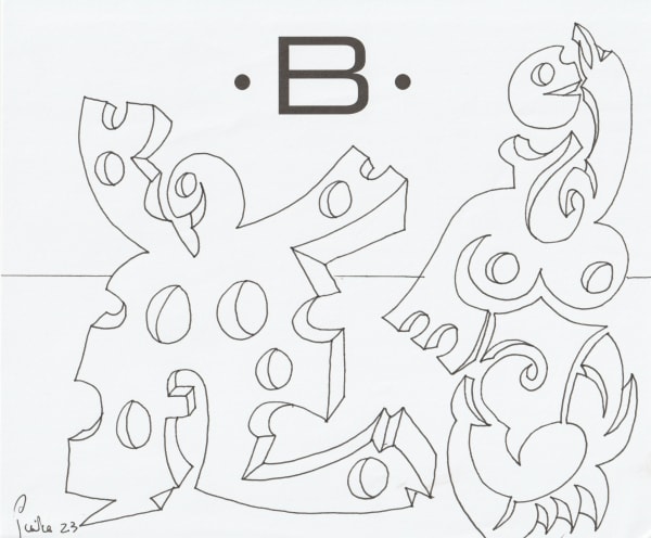 pen and pencil on paper 7 x 8.5 in.