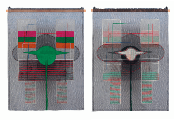 Untitled 3, side 1 & side 2 Nylon Tulle & Mull Tarlatan 76x 103 cm