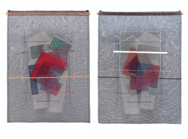 Untitled 2, side 1 & side 2 Nylon Tulle & Mull Tarlatan 76x 103 cm