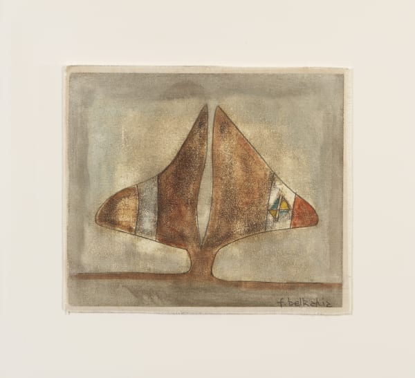 Arbre de Vie No.V, 1989 Pigments on textile 48h x 52w cm