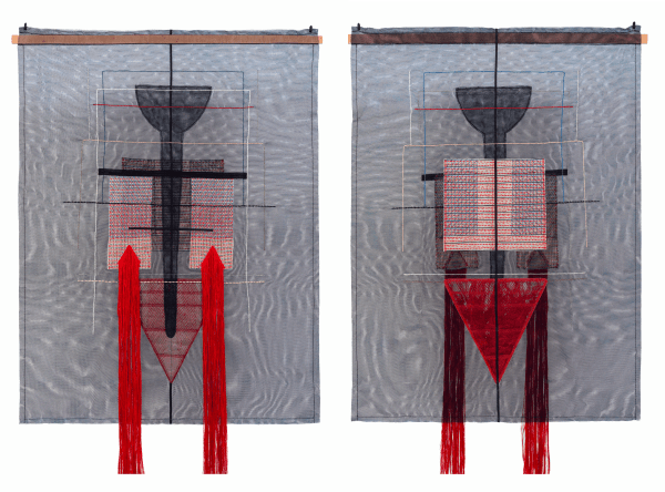 Untitled 1, side 1 & side 2 Nylon Tulle & Mull Tarlatan 76x 103 cm