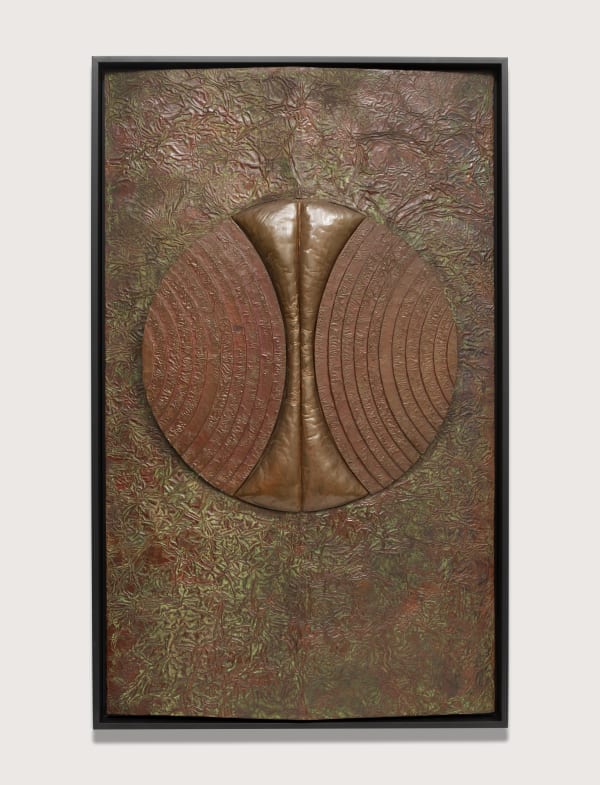 Farid Belkahia Composition, 1971 Copper relief 100h x 60w cm