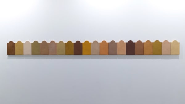 M’barek Bouhchichi Nous sommes tous fait de terre No. III, 2022 Terracotta and engobe 35h x 426w x 3d cm (MB-000040)