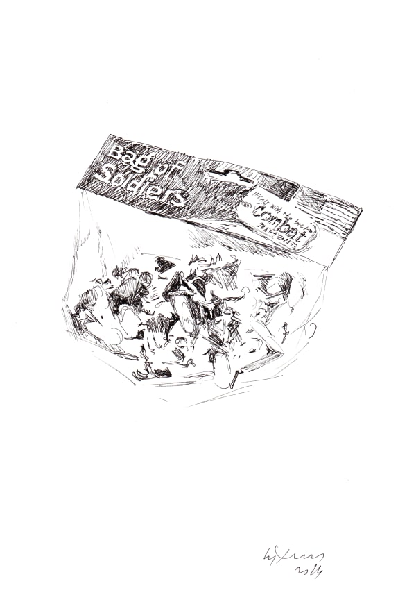 CHANDRAGUPTHA THENUWARA Bag of Shadows,2014 Ink on paper 29.5 x 21 cm 11 5/8 x 8 1/4 in