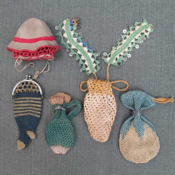 Collection of early 19th century knitted/crocheted purses. Can be sold as a group or singularly.