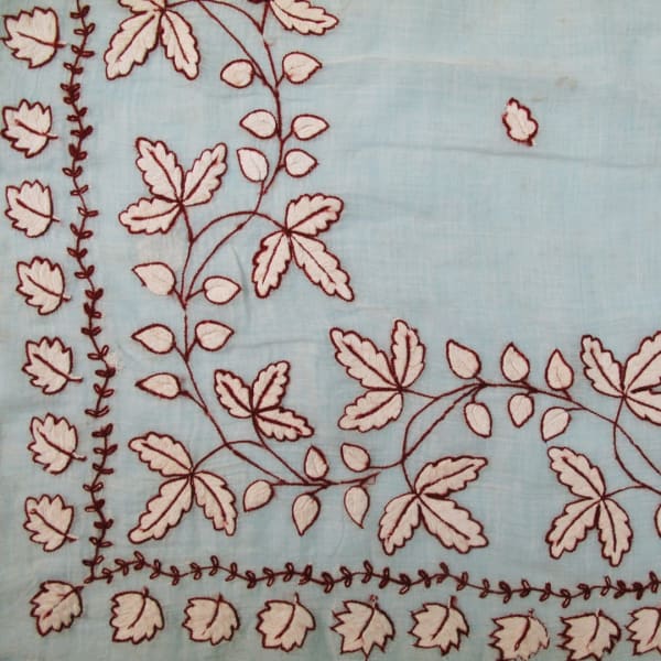 Pale 19th century shawl with delicate embroidery on muslin. SOLD