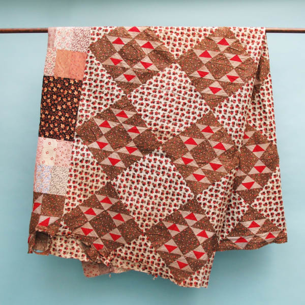 Fresh colours and patterns Unlined 19th century patchwork quilt