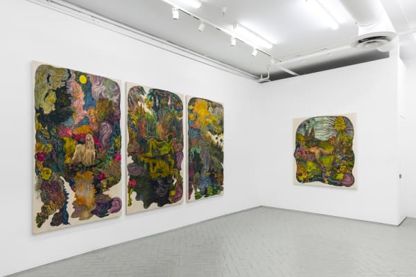 Installation view, Ken Gun Min: Silverlake Dog Park, Shulamit Nazarian, Los Angeles, May 21–June 25, 2022.