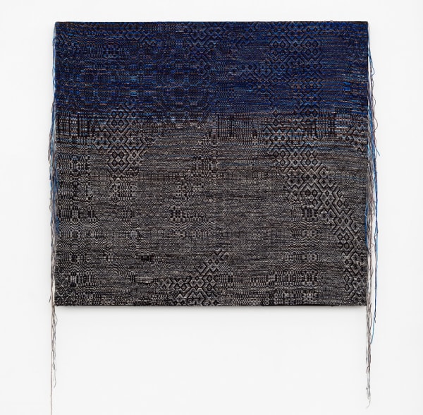 Sarah Rosalena Threading Night Stars, 2024 Hand-dyed walnut/indigo yarn, wool yarn, cotton yarn 40 x 30 in 101.6 x 76.2 cm