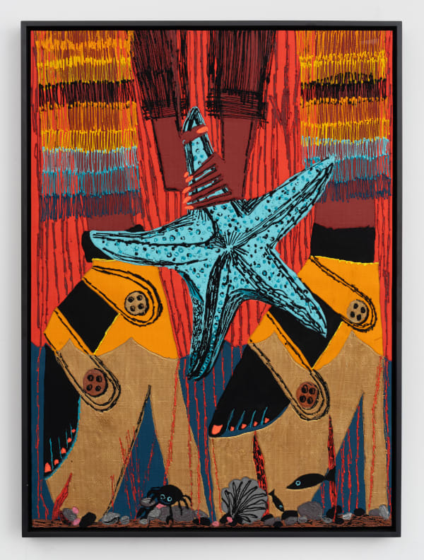 Summer Wheat Touching the Surface, 2025 Acrylic paint and gouache on aluminum mesh 48 ¾ x 35 ½ x 2 ¼ in 121.3 x 87.6 x 5.7 cm