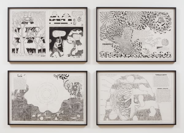 Trenton Doyle Hancock, An Ingénue’s Hues and How to Use Cutty Black Shoes, 2019, Shulamit Nazarian, Los Angeles, installation view